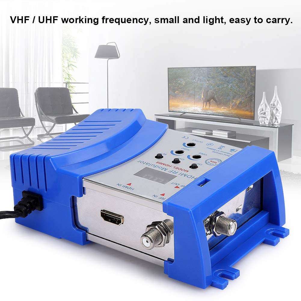 FastUU Modulador Digital, Modulador HD portátil Hdm68 Modulador Digital HDMI Accesorios para computadora, con frecuencia RF VHF/UHF, para TV, Enchufe de la UE