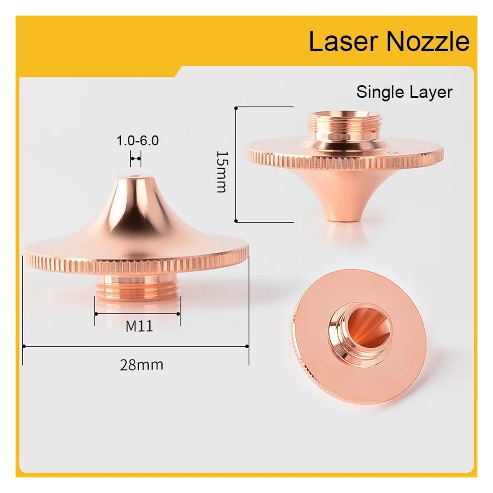 10 szt. dysz laserowych D28M11H15 kaliber 0,8-6, szybkich, jednowarstwowych, dwuwarstwowych do maszyn do cięcia włókien
