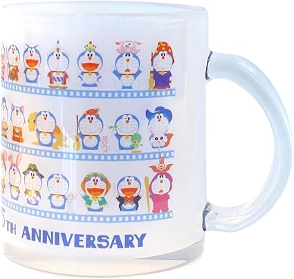 ????(Kaneshotouki) Doraemon 101144 Movie 45th Anniversary Mug, Glass Mug, Approx. 11.6 fl oz (320 ml), Tableware, Goods, Miscellaneous Goods, Made in Japan