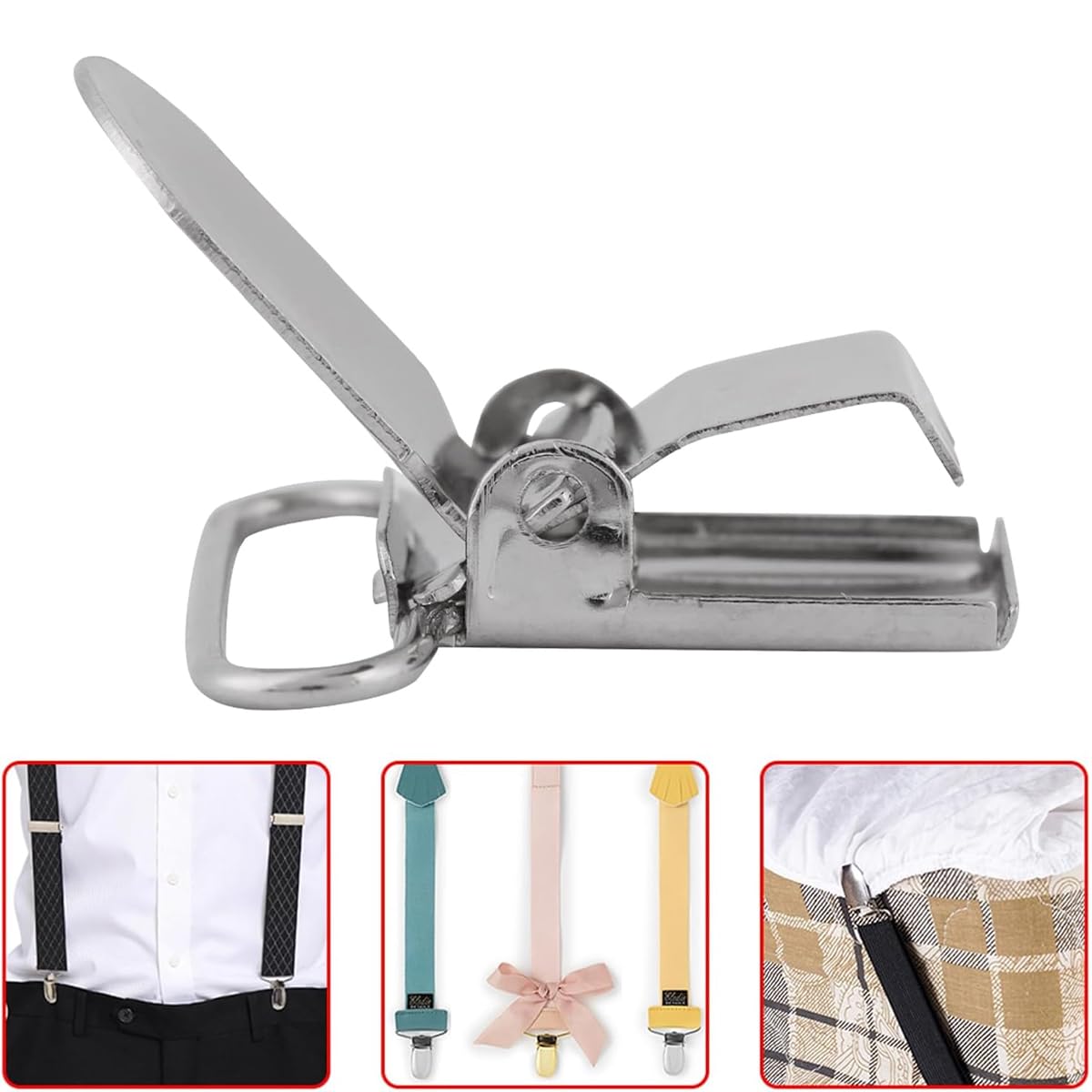 Ludom 20 clip per bretelle, accessori di riparazione, per realizzare portaciuccio, ganci per bavaglini (25 mm)