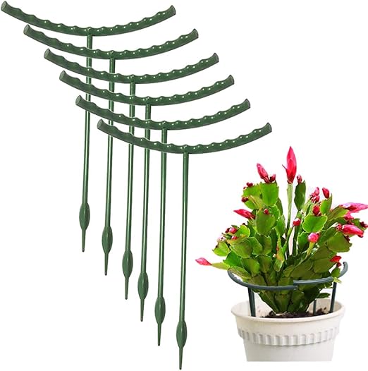 10 Pack Plant Support Plant Stakes, Metal Half Round Plant Support Ring