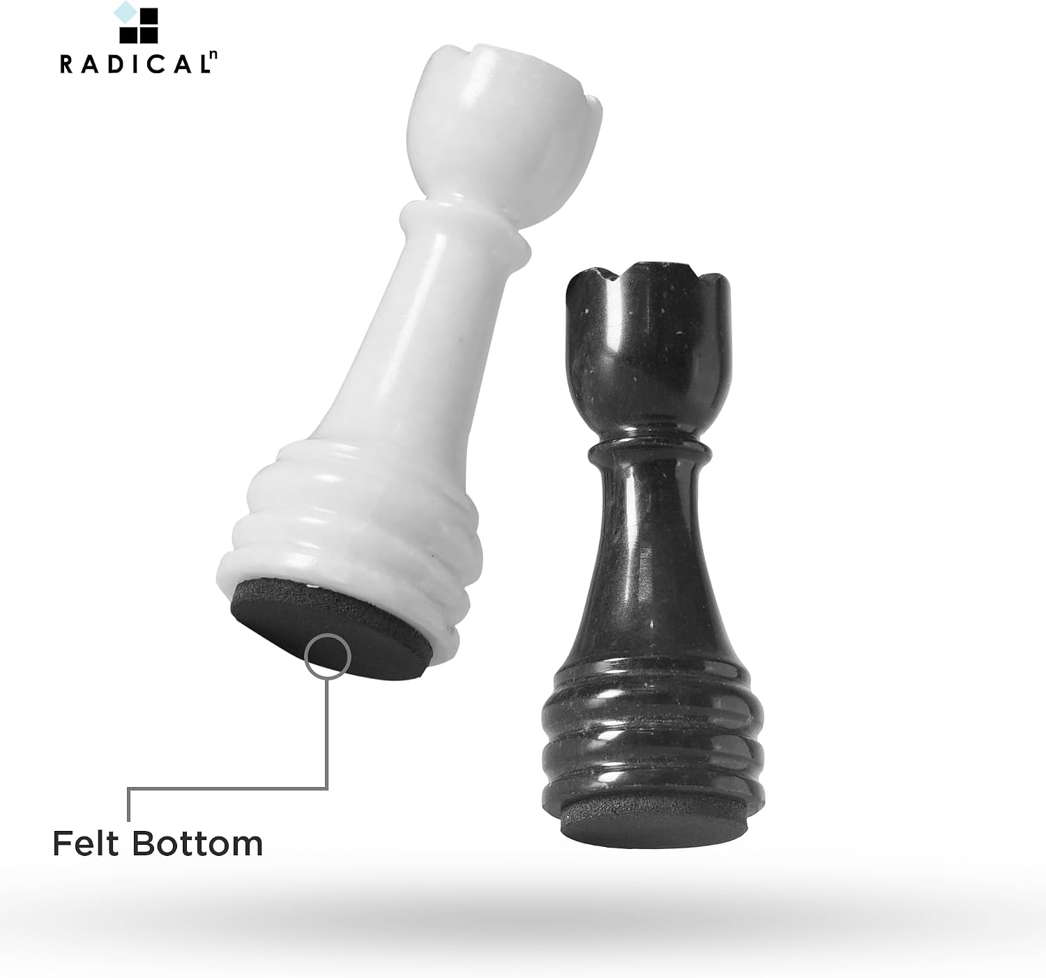 Radicaln Marble Chess Pieces Black & White for Chess Board, 3.5 Inch King image 4