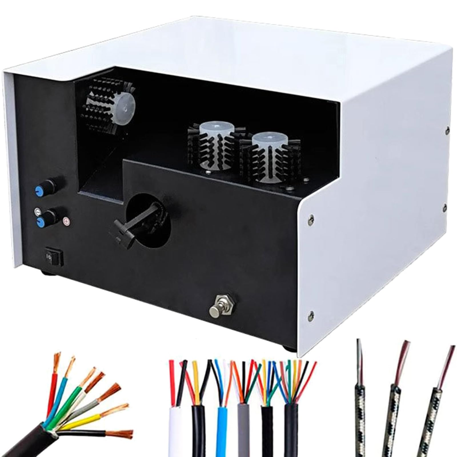 BITYCOW Fully Automatic Cable Twister, Elastic Clamp Single Station Structure, Multifunctional Peeling Splitting Machinery for Electrical Cable Treatment