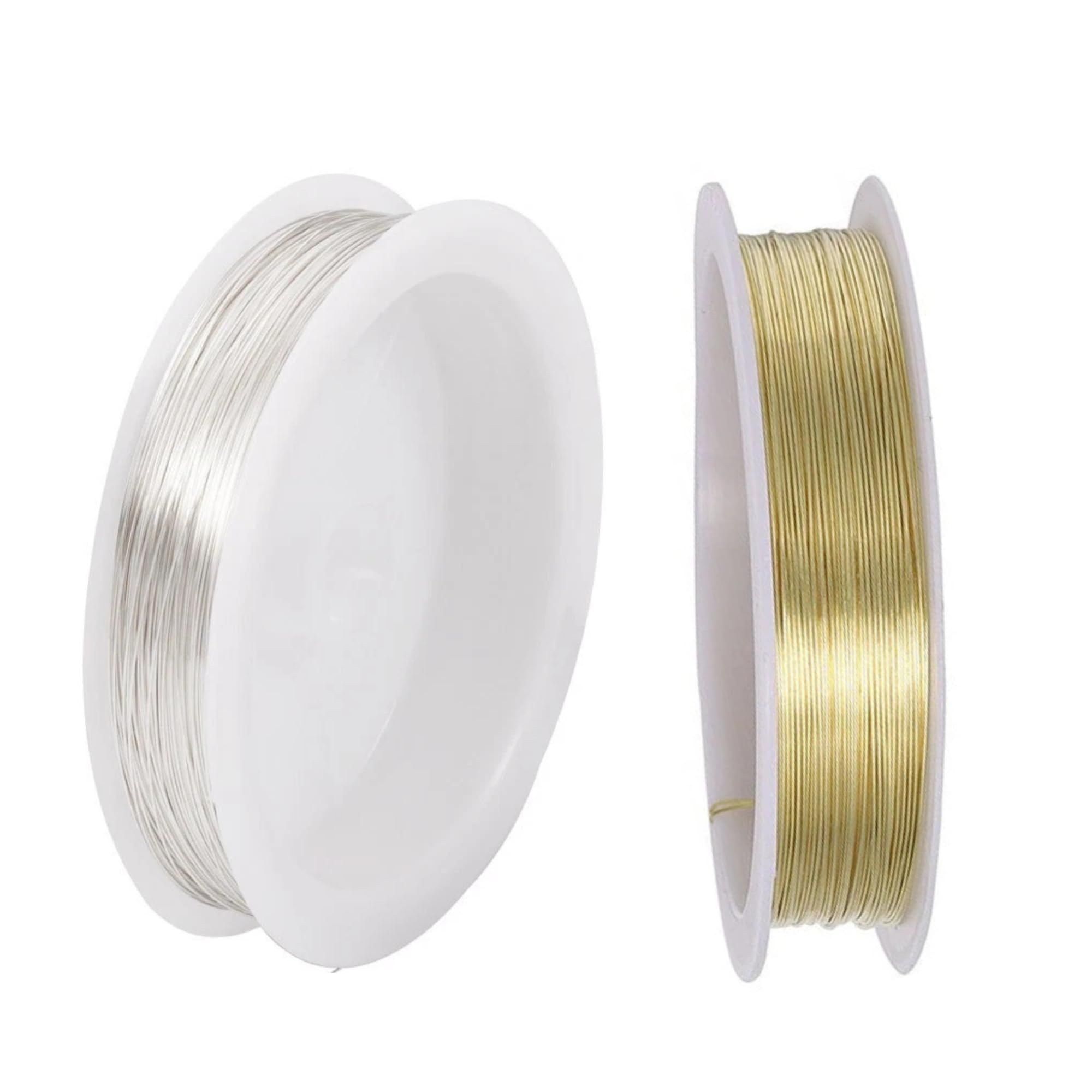 POWER HUB Brass and Silver Plated Brass Wire (10 Meters Each) Jewellery Making, Beading Wire,DIY projects & Craft, RUST FREE (Brass And Silver Plated Brass, 0.8 MM)-image-41