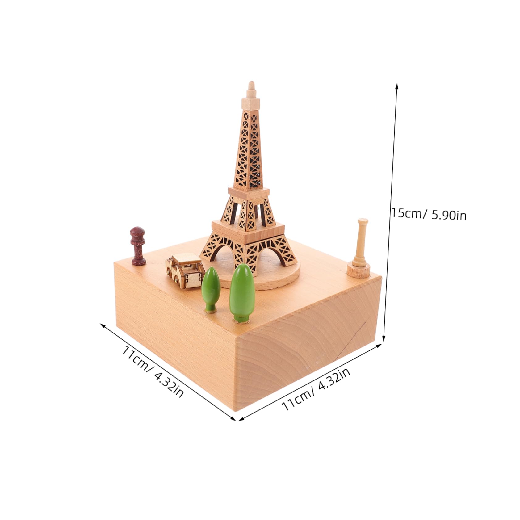 ULTECHNOVO Caja Musical con Carrusel Musical Madera Torre Eiffel Ideal para San Valentín