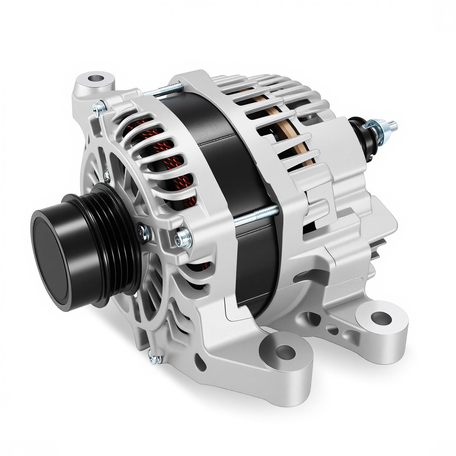 Photo 1 of HXYBBGS A2TX2681 Alternator Compatible with Ford Fusion 2013-2020 2.0L 2.5L 12V 150A 4-Groove Decoupler Pulley Replace 11668N DS7T-10300-HA DS7Z-10346-H