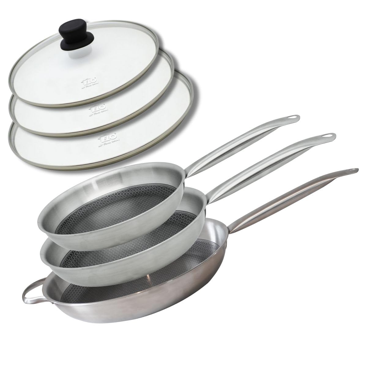 Poêles antiadhésives sans PFAS Elo en inox et aluminium pour une cuisson saine sur induction