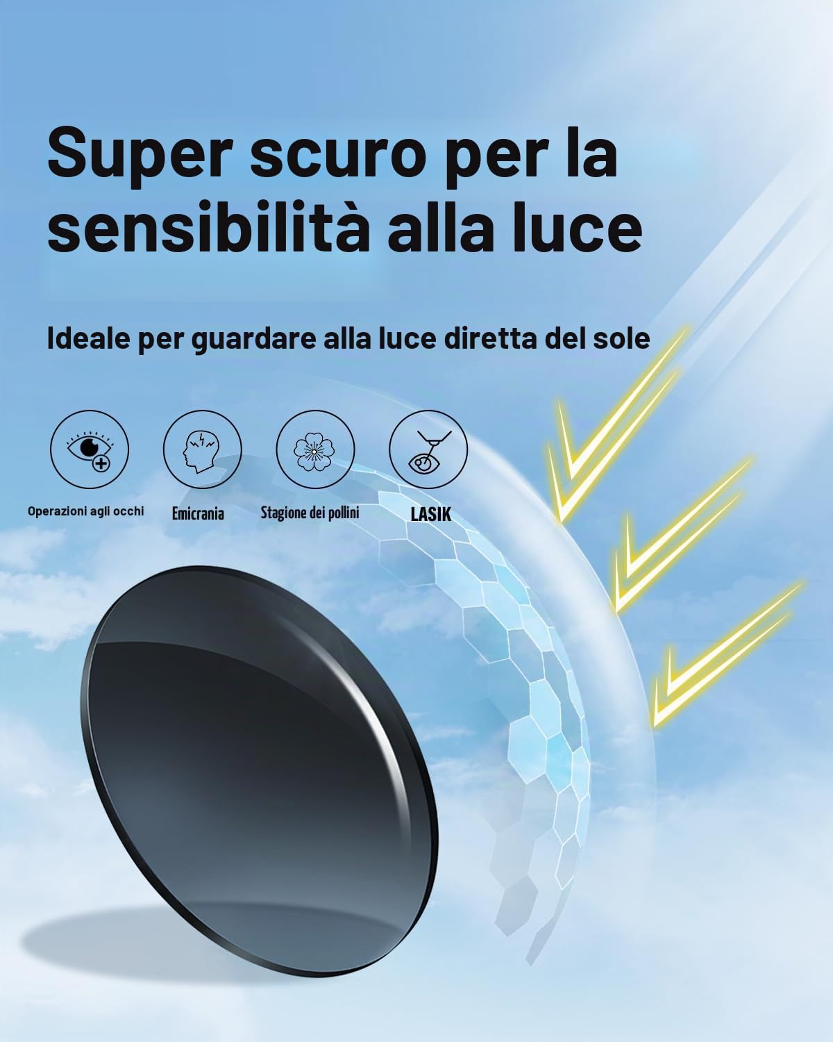 Bloomoak Super Dark Lens Polarized Fit Over Wraparound XL Occhiali da sole grandi per occhi sensibili all'emicrania | Extra Large 150 mm