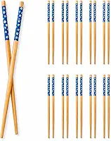 Kit 10 Pares Hashi Bambu Reutilizáveis Estampa Floral Ecológico Durável Cozinha Oriental Premium
