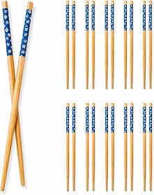 Kit 10 Pares Hashi Bambu Reutilizáveis Estampa Floral Ecológico Durável Cozinha Oriental Premium