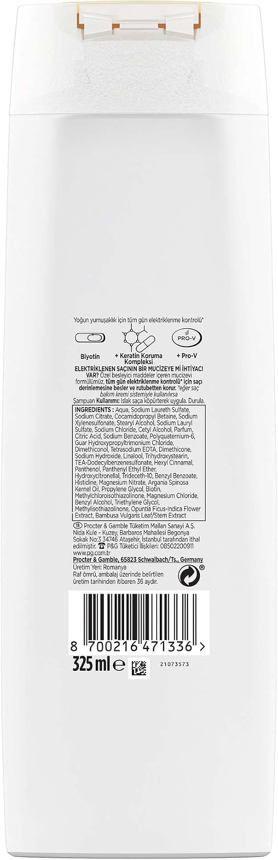 PANTENE PRO-V Miracles Frizz No More Elektriklenme Karşıtı Şampuan Kuru ve Kıvırcık Saçlar İçin 325 ml