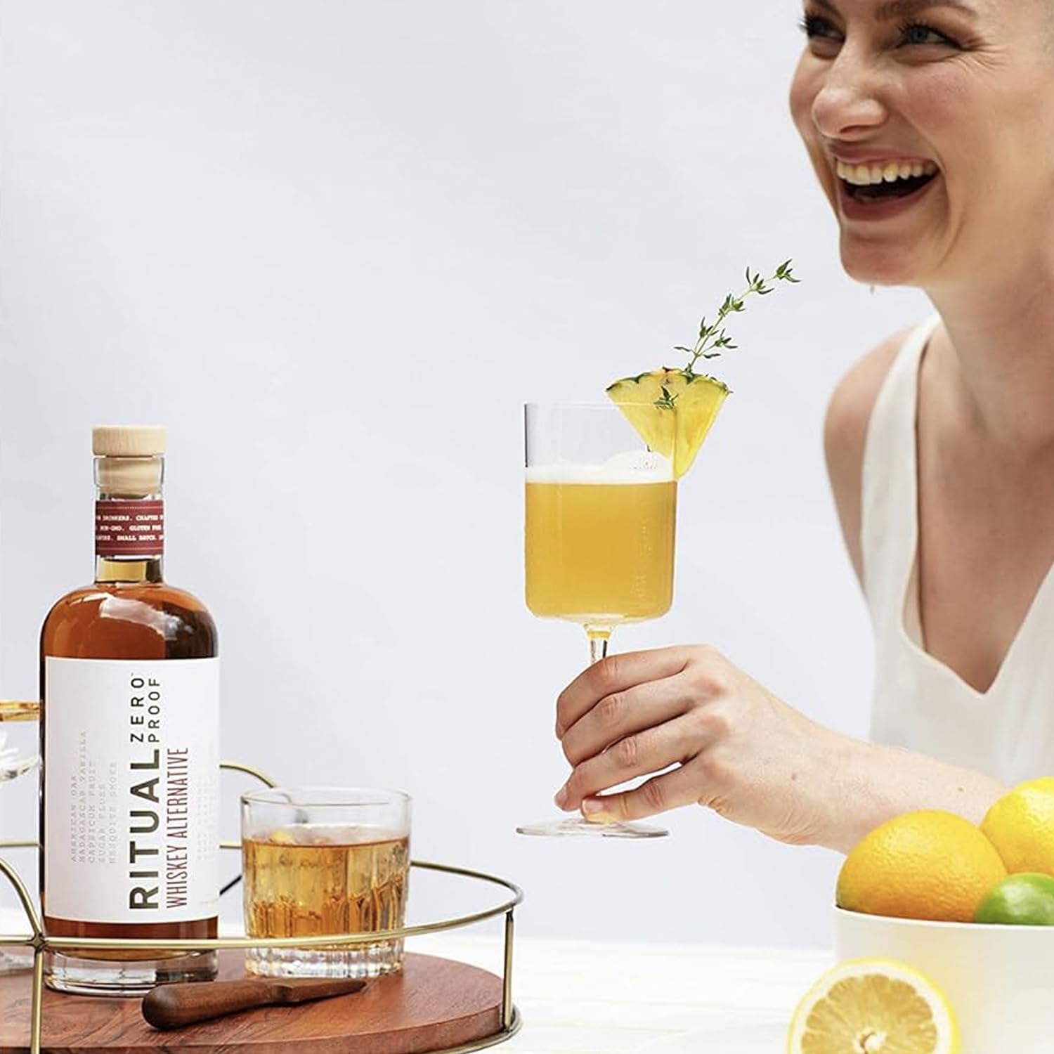 Ritual Zero Non-Alcoholic Whiskey Alternative with 5 Pack of Q Mixers Light Ginger Beer for your favorite Alcohol-Free Mixed Drink