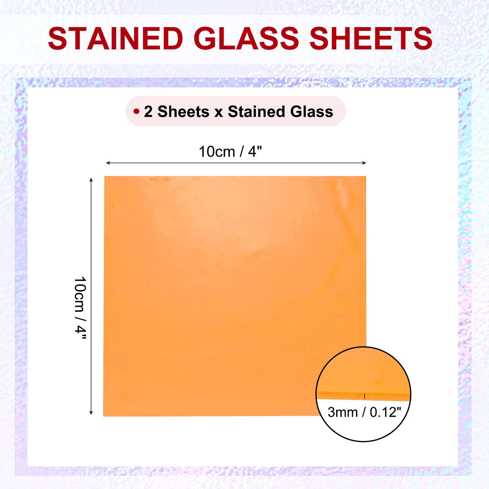 PATIKIL 4 x 4 Inch Transparent Stained Glass Sheets - Image 2