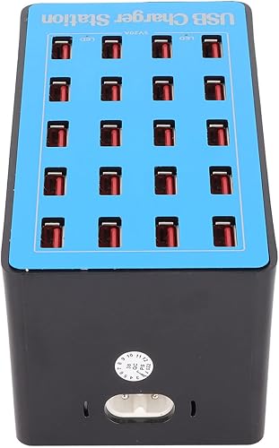 USB-Ladestation 100W, 5V/20A Mehrfach-Schnellladegerät mit 20 USB-Anschlüssen & 
