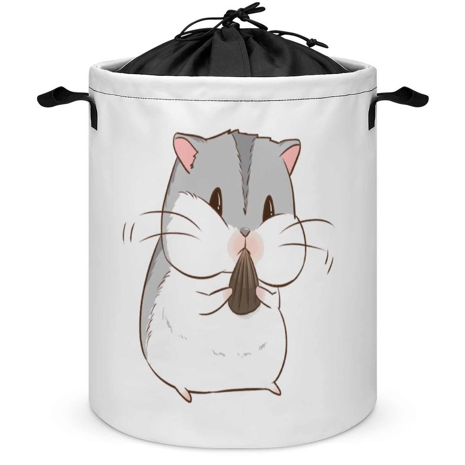 Wlntrophic Drawstring Laundry Hamper, Hamster Laundry Basket, Washing Basket with Handle