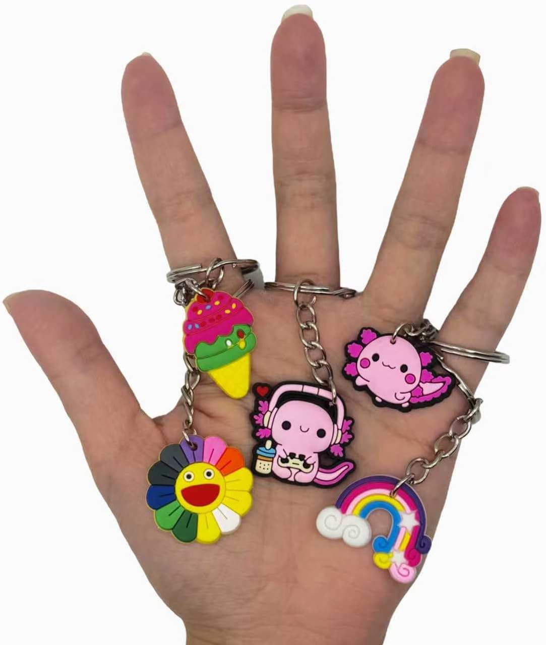 Ella & Emma 30/50/100 Bulk Different Keychains, Mixed Non-Repeat Cute Key Chain for Classroom Prizes Students Incentives Holiday Gifts Party Favors (30pcs Boys Mixed) - Image 7