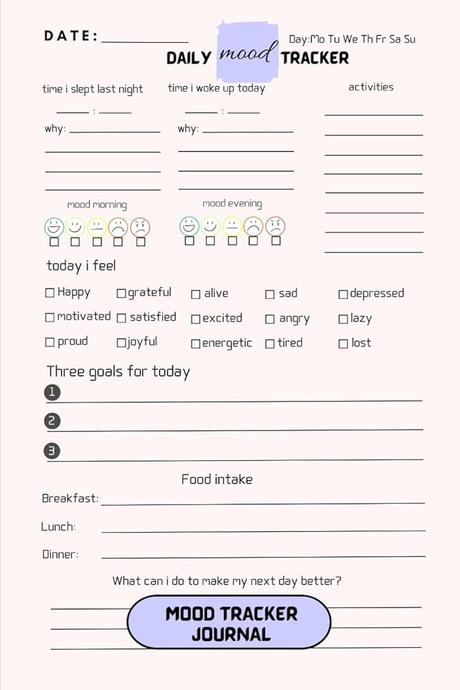 mood-tracker-journal-daily-mental-health-track-mood-sleep-activities-goals-food-and-more-birk-paul-amazon-com-books for Food And Mood Journal Free Printable Mood Tracker Journal: Daily Mental Health - Track Mood, Sleep, Activities, Goals, Food and more: birk, Paul: Amazon.com: Books for Food And Mood Journal Free Printable