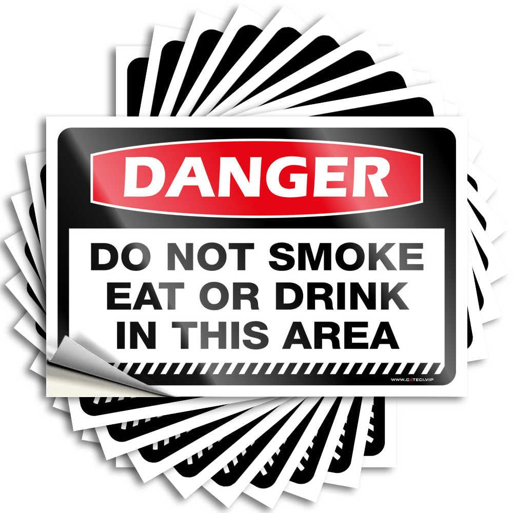 Danger Do Not Smoke, Eat Or Drink in This Area Pool Decor Love - Decal Bottle Waterproof Decal(6X9CM)