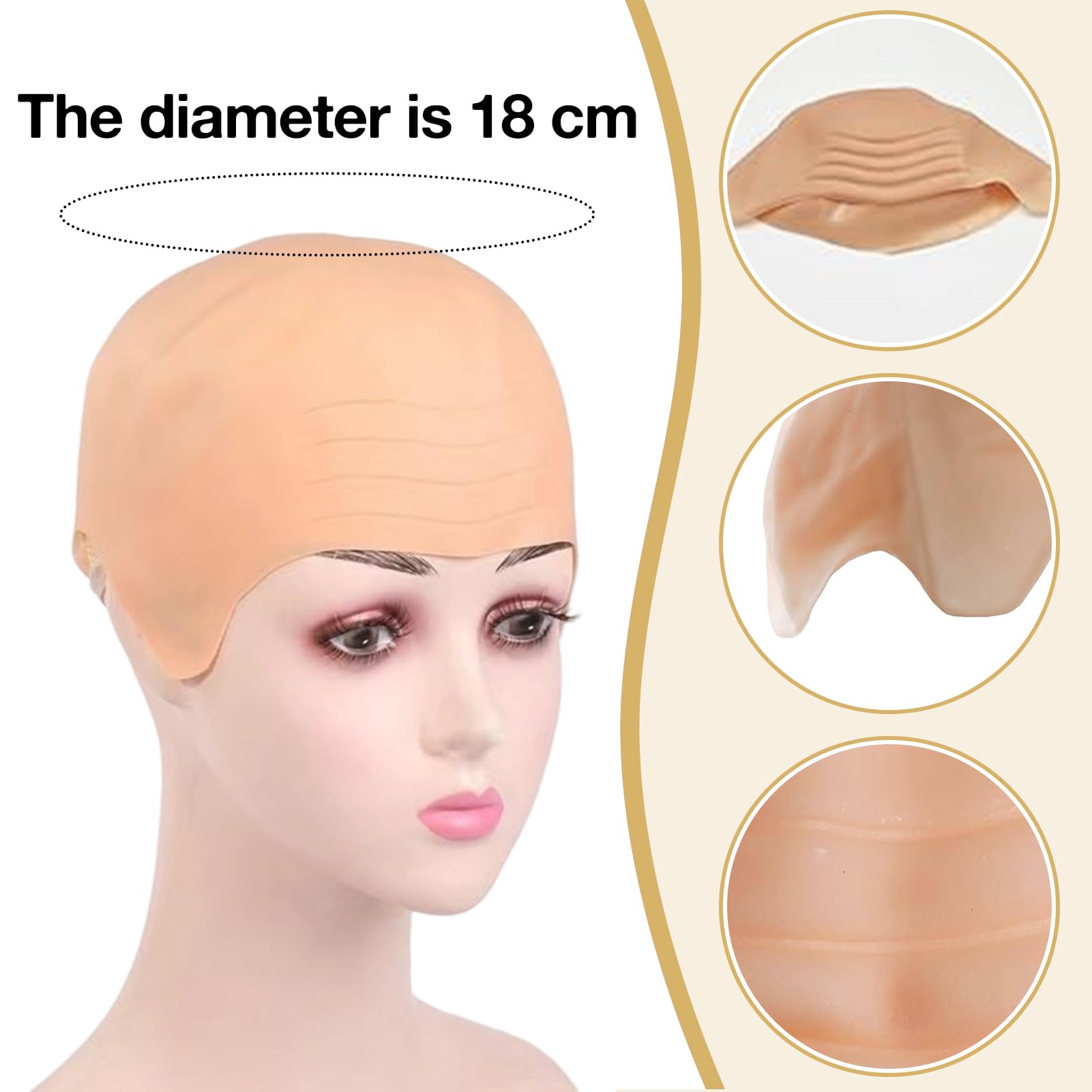 Antsparty Adults Mr Worldwide Accessory Set, 5Pcs Famous Rapper Cosplay Set including Nude Bald Cap Sunglasses Fake Beard Tie - Image 4