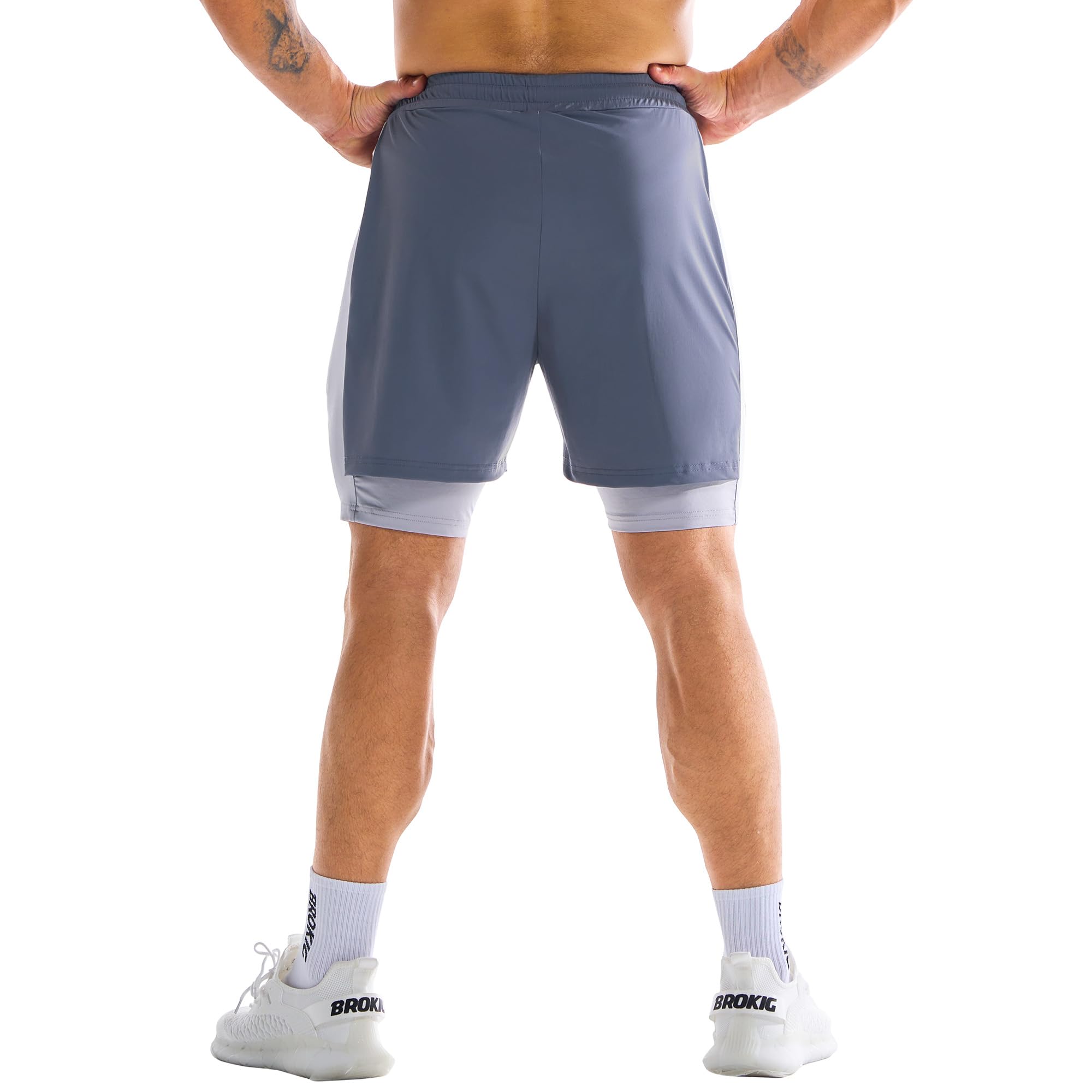 ZENWILL DualArmor Pantalones Cortos Hombre Running Cremallera 2 en 1 Pantalón Corto Deporte Hombre Gym Secado Rápido — view 8