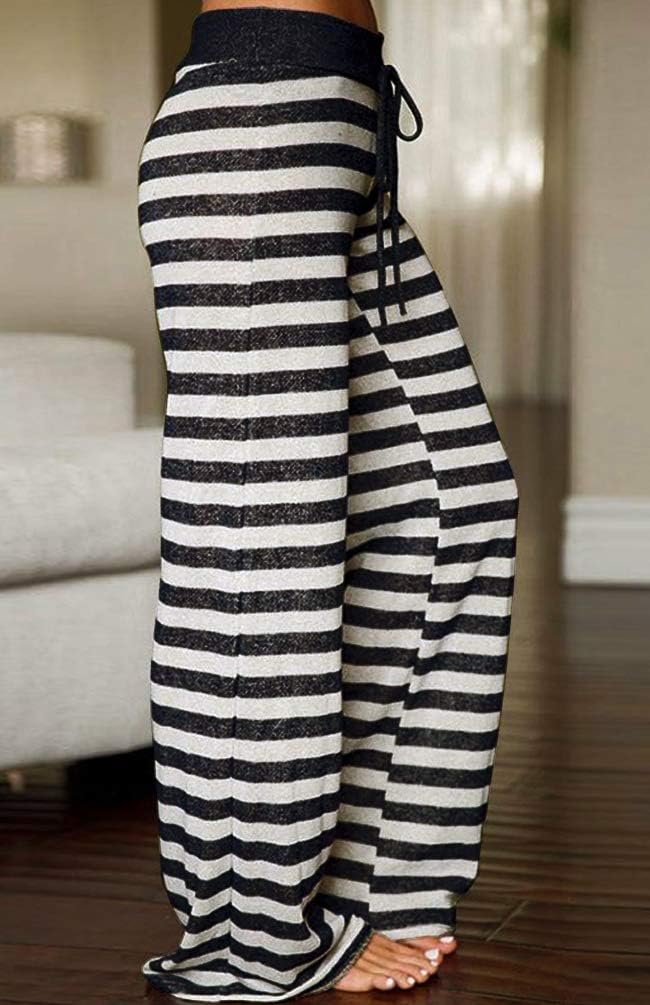 AMiERY Women's Comfy Casual Pajama Pants Floral Print Drawstring Palazzo Lounge Pants Wide Leg image 2