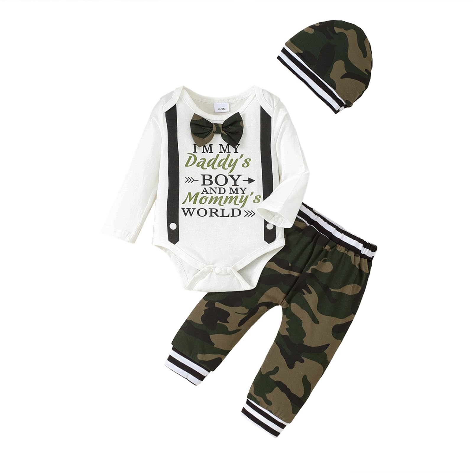 Baby Boy Clothes Infant Newborn Outfits Long Sleeve Letter Print Romper Hat Pants Set