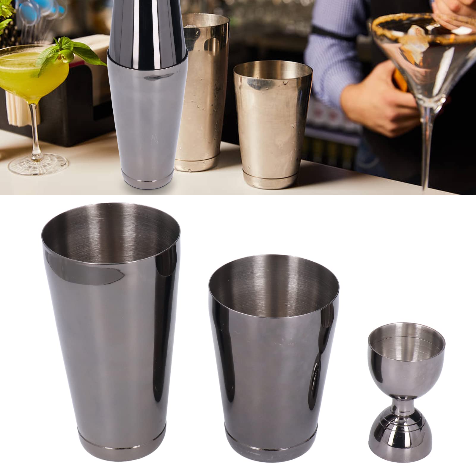 Juego de 11 cocteleras de acero inoxidable, juego de cócteles, juego de barra, juego de batidora de bebidas con todos los accesorios esenciales, coctelera, jigger, colador, mezclador, cuchara, mortero
