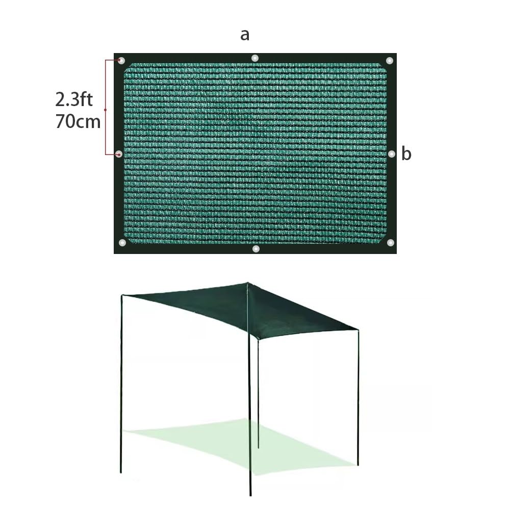 Red De Sombra Exterior, Malla De Sombreo Verde Oscuro, Tela De Sombreo con Ojales y cordón, Transpirable Vela de Sombra para Jardin Plantas(13X26ft/4X8m)