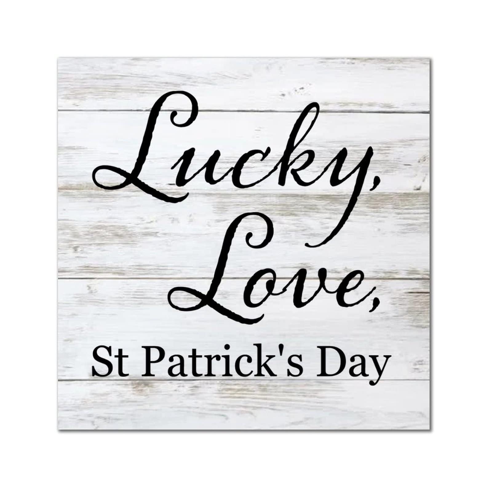 Plaque murale en bois Saint Patrick Happy Love déco rustique pour salon