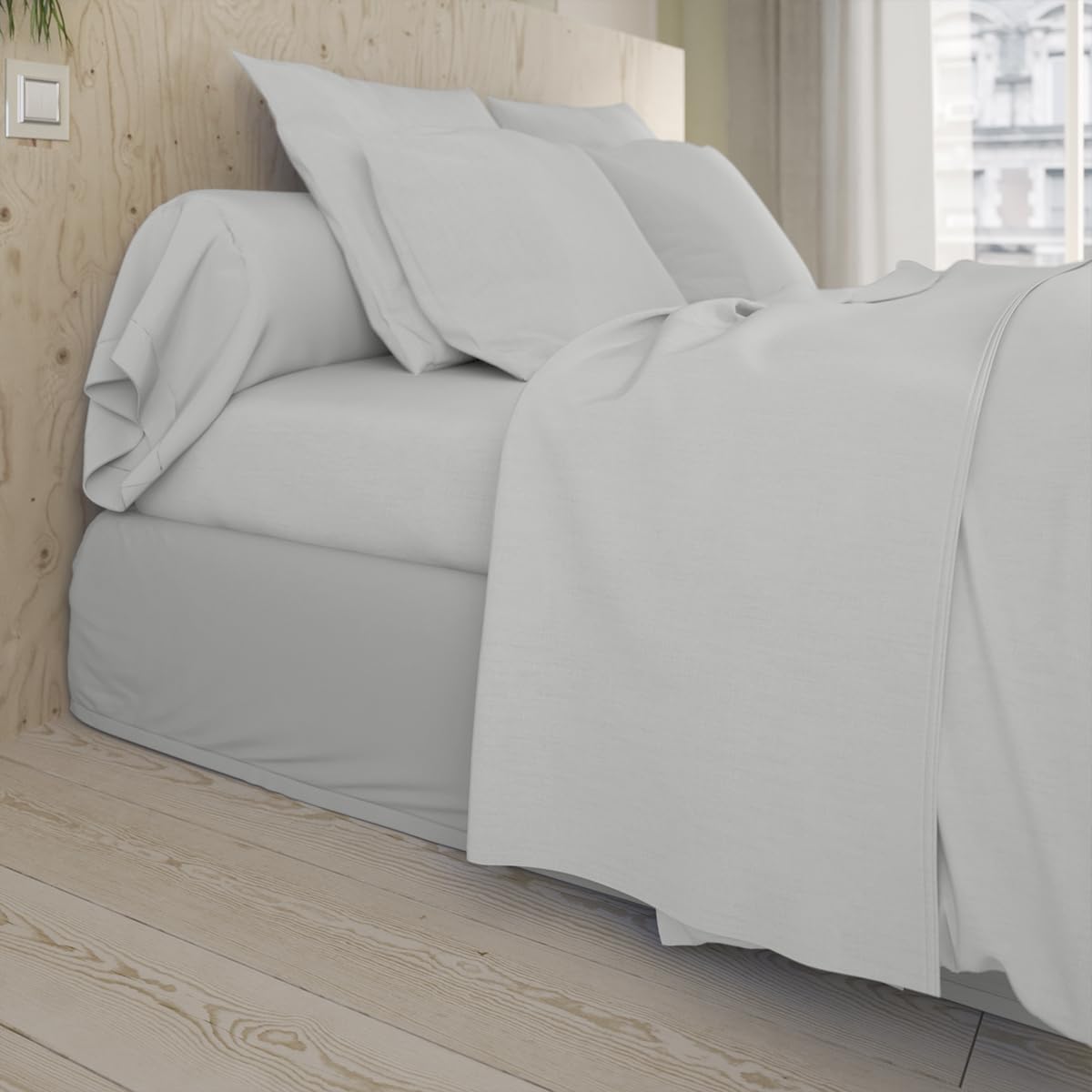 DODO - Housse de Couette 200x200cm - Studio - Gris Perle - 100% Coton