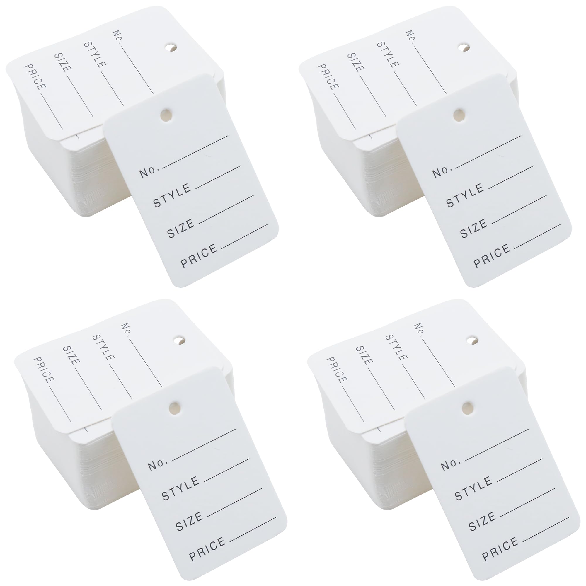 3000 PCS White Price Tags with Pre-Punched Holes, 1.94" x 1.38" Blank Kraft Paper Labels for Jewelry, Clothing, Retail, Shoes, Stationery, Crafts, Store Display and Merchandise Labeling