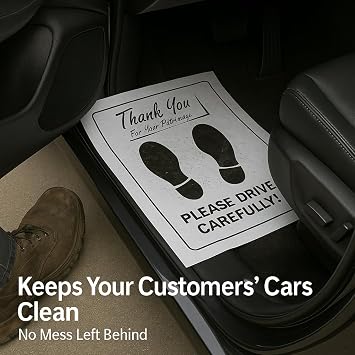Hi-Tech Disposable Paper Car Floor Mats Heavy Duty Waterproof Auto Mats Weather Resistant, Tear Resistant, Fits All Vehicles Perfect for Dealerships, Detail Shops & Car Washes 500 Pack