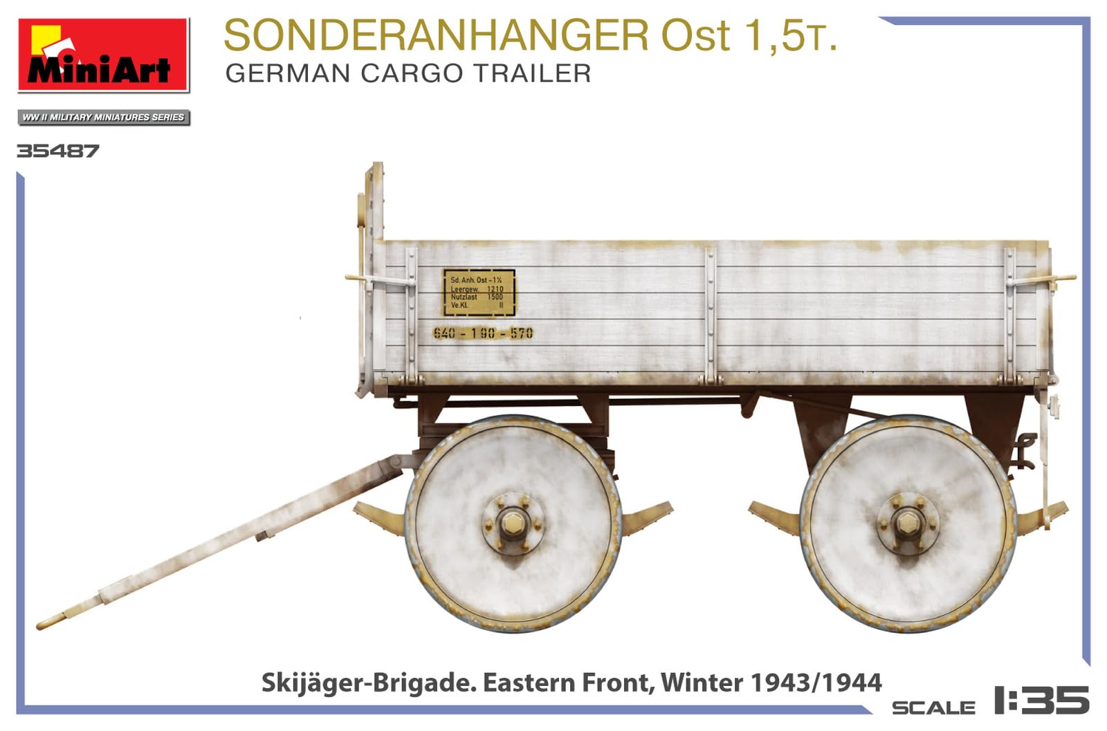 Miniart 1:35 - Sonderanhager Ost 1,5t deutscher Frachtanhänger