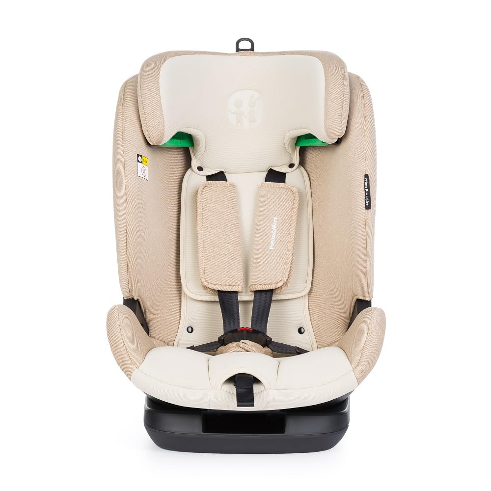 Petite&Mars Siège Auto Prime Pro ISOFIX, 76-150 cm, Groupes I/II/III, Harnais 5 Points, Appui-tête 12 Positions, Dossier Inclinable (Caramel Brown)