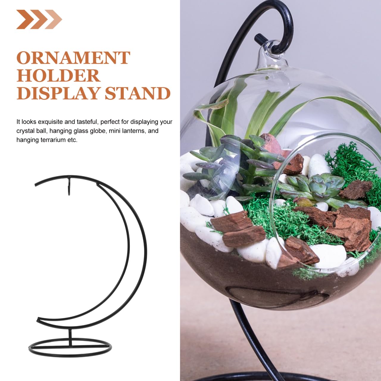 PRETYZOOM Supporto Pensile in Ferro Per Ornamenti Decorativi Con Gancio Per Piante Sospese E Globo in Vetro Stand Espositivo Per Casa Ufficio Eventi 10X4.9X4.9 Pollici