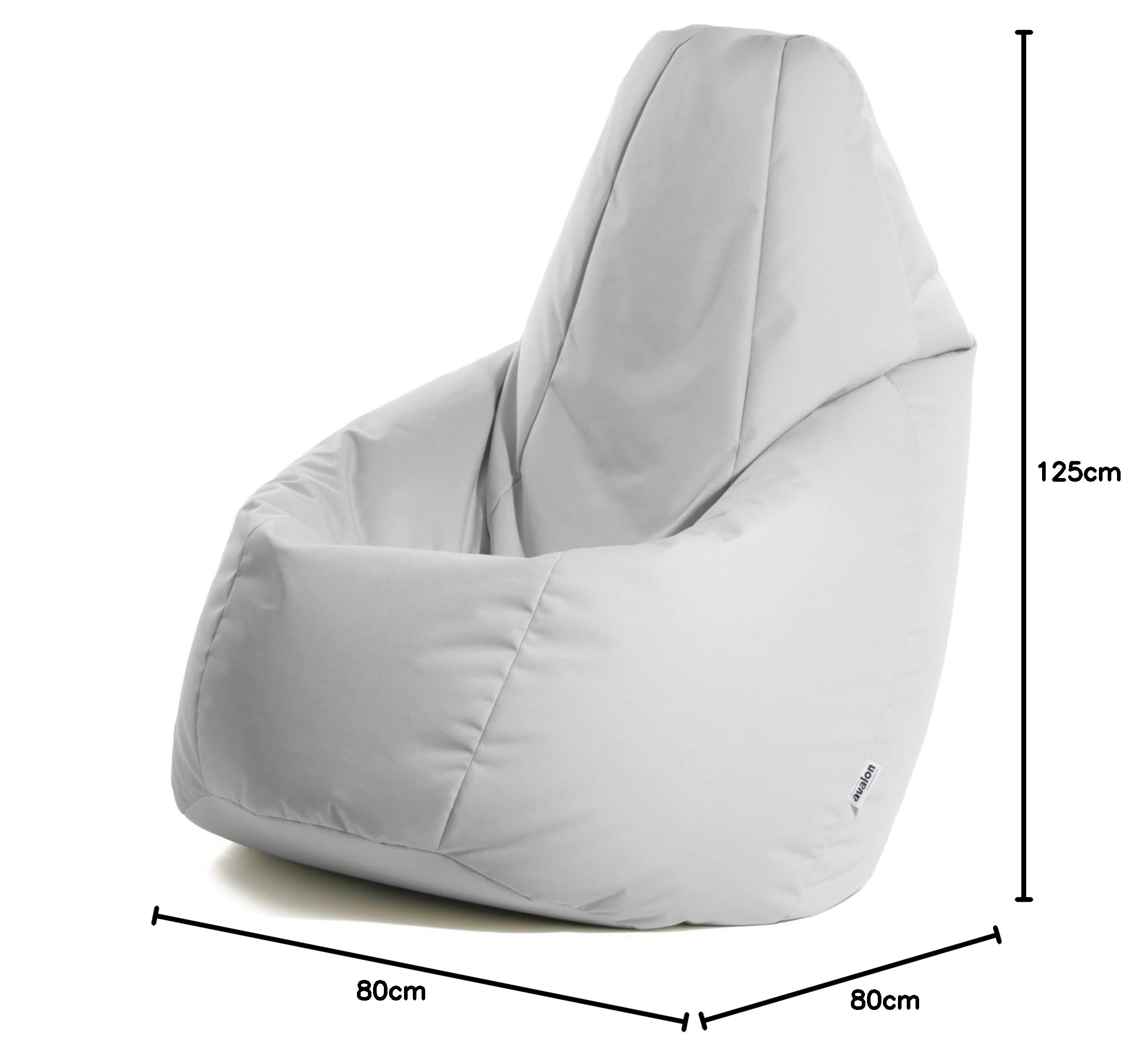Avalon - Puff Salon Modelo Jive en Tela Técnica Reforzada, Modelos de Puff Pera con Relleno Incluido, Puf Muy Ergonómico y Cómodo, Anti-desgarros e Impermeable, Made in Italy(Grande XL-Blanco)