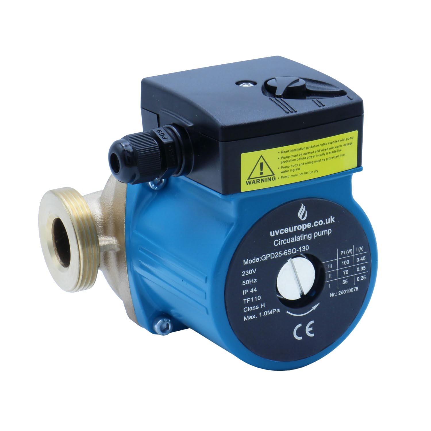 Bronze Circulation Pump GPD25-6SQ-130 – 25-60 130BS – 6m Head