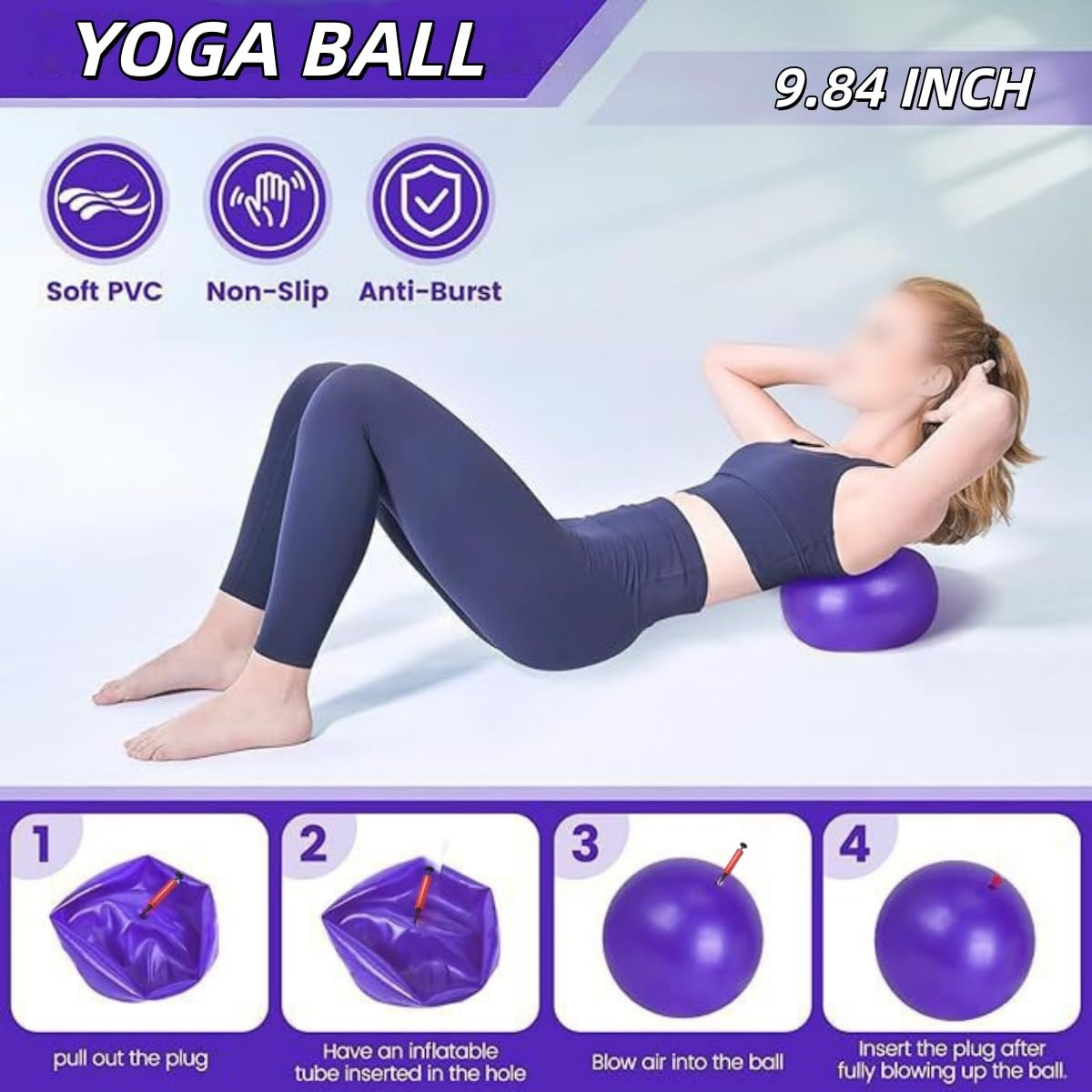 15 teiliges Pilates Set für Zuhause mit Upgrade Pilates Ring 38 cm 5 Fitnessbänder Pilates Ball Yoga Ring Pilates Gurt Massagegerät Trainingsguide Essentielles Pilates Set für Frauen in Lila