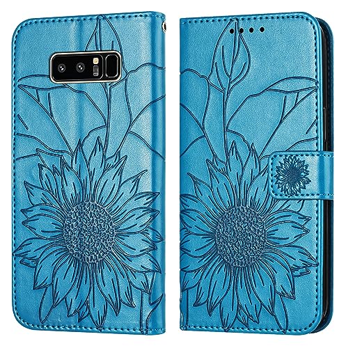 Portefeuille Samsung Note 8 Evite les Rayures Coque Fine Bleue Antichoc