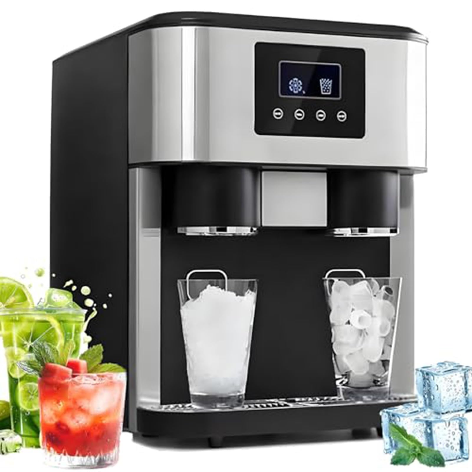 GYKOZY Portable Electric Ice Crusher, Maker Machine, Multifunctional,16 Cubes 9 Mins,for Coffee Making Iced Tea, Kitchen, Bar