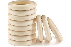 Bivethoi 30-Pack Natural Wooden Rings for Crafts (50mm/2 Inch Diameter)