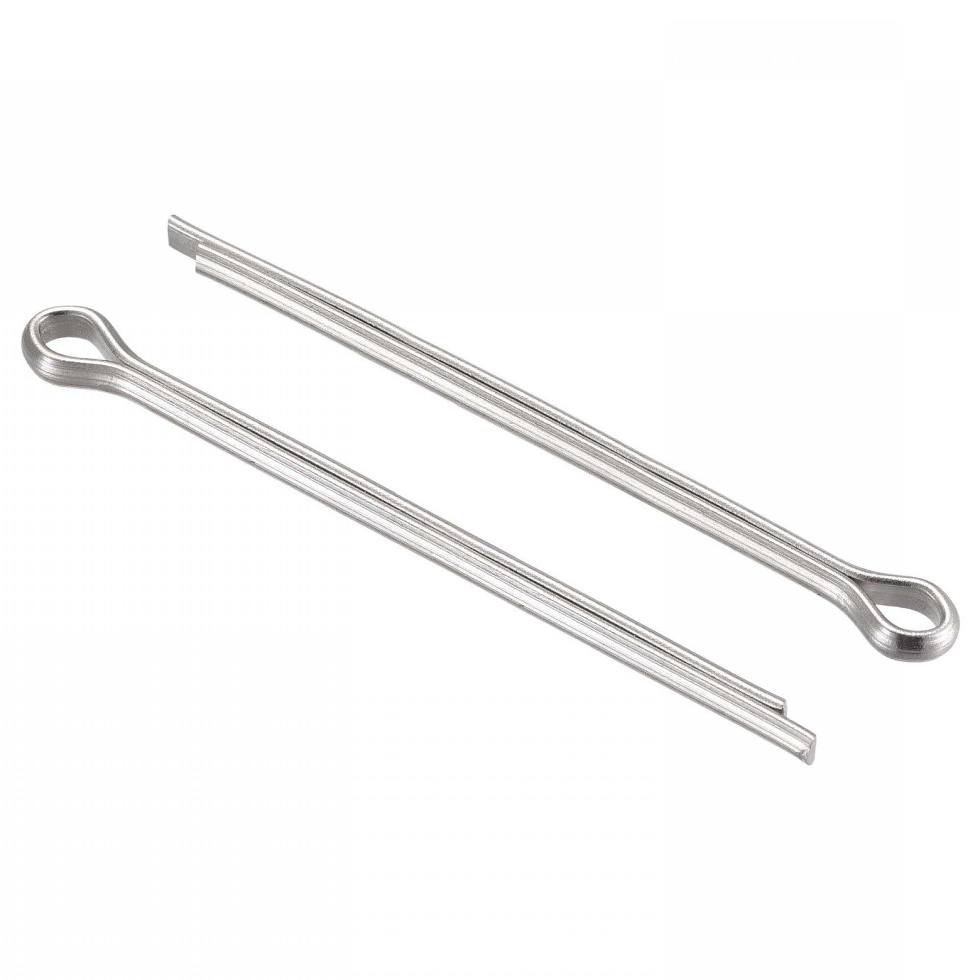 TA-VIGOR Split Cotter Pin, 4mm x 80mm Solid Stainless Steel 2-Prongs Split Pin Fastener Clip Key, 15Pcs Silver