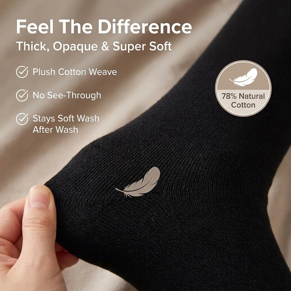 Basic Mädchen-Strumpfhose, bequeme, weiche, flache Strumpfhose aus atmungsaktiver Baumwolle, ideal für Uniform oder den Alltag