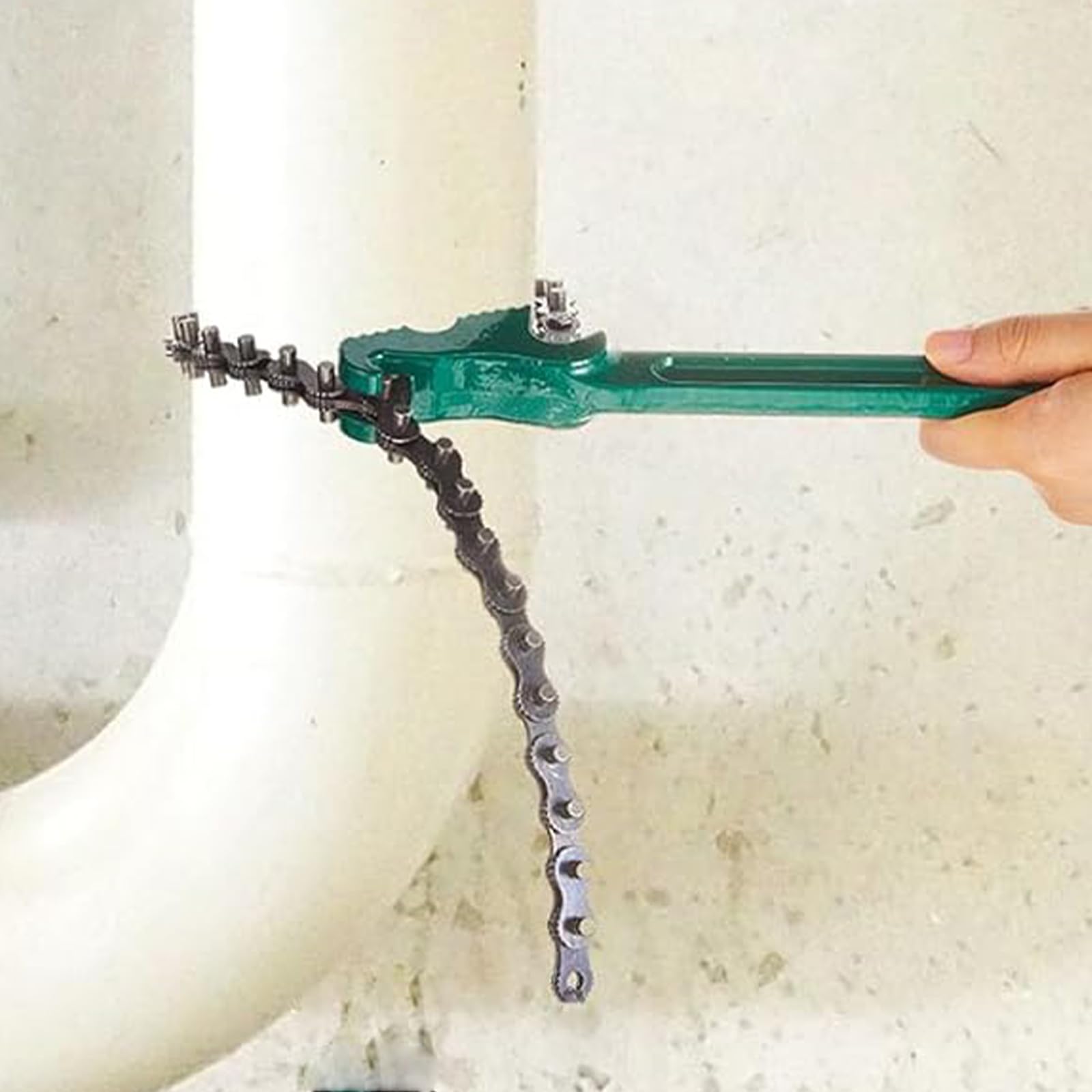12 Pollici Chiave per Filtro Olio da, Acciaio al Carbonio Chiave a Catena, Chiaves per Catena del Filtro Dell'olio Regolabile, Verde, per Installazione e Riparazione di Macchinari