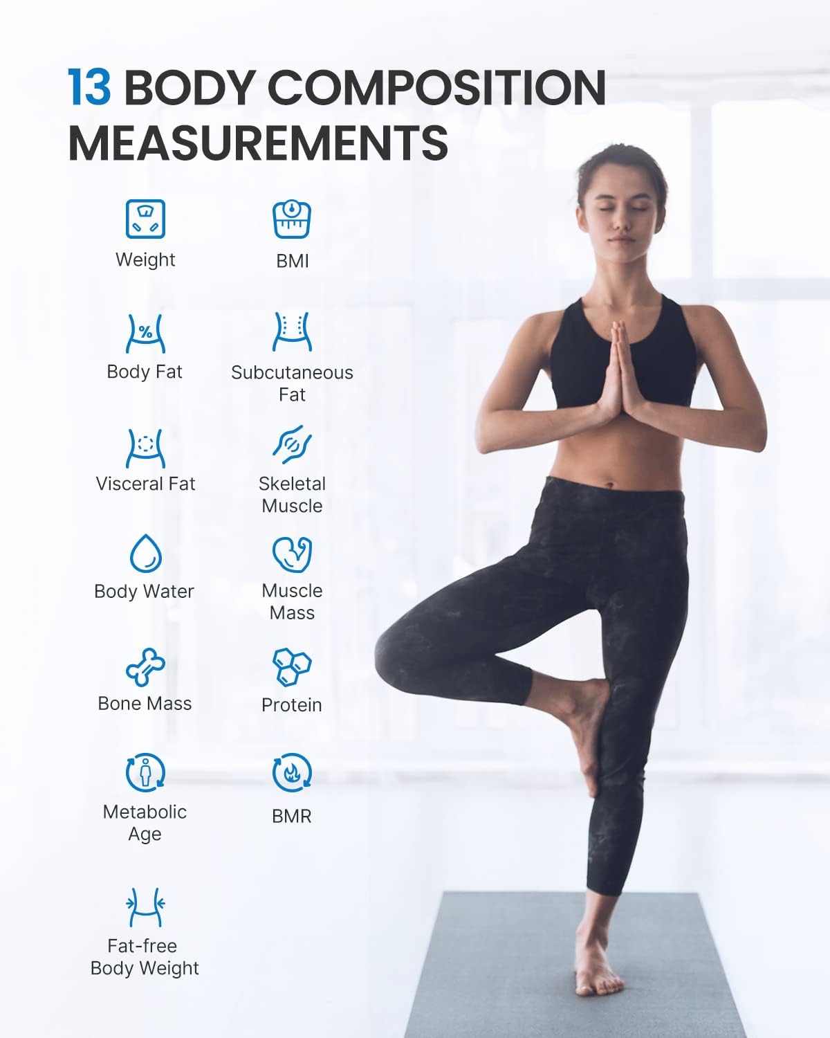 RENPHO Scale for Body Weight and Fat, Digital Bathroom Weight Scale with Large Colored LCD Display, High Accurate Smart Bluetooth BMI Elis 1 Body Fat Scale, Body Composition Analyzer with App, 400lbs