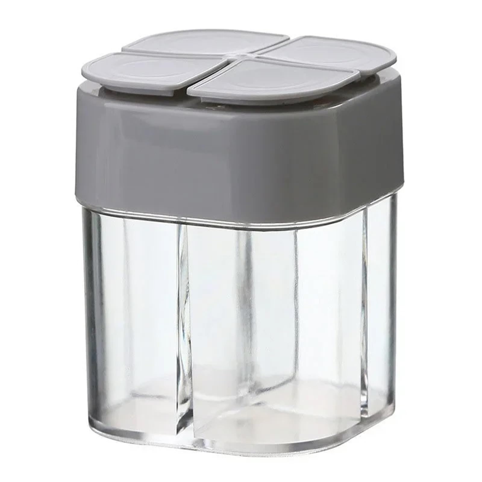 Caja de condimentos con tapa sellado, caja especias for barbacoa, dispensador, Kit cocina al aire libre Para Condimentos(Grey)