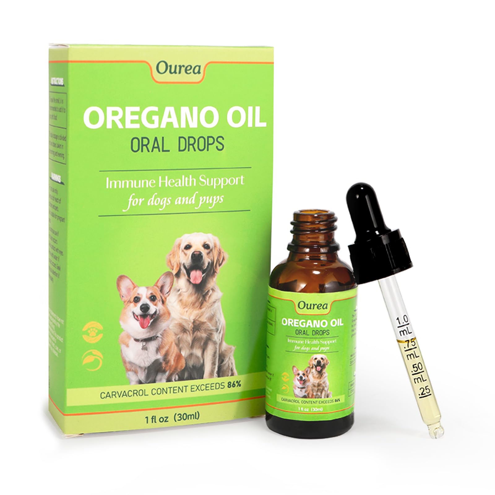 Oregano Oil Drops for Dogs & Pups, Natural Immune Support for Dog, Organic Oil of Oregano Drops, Immune Health Support for Pets, Natural Cleansing