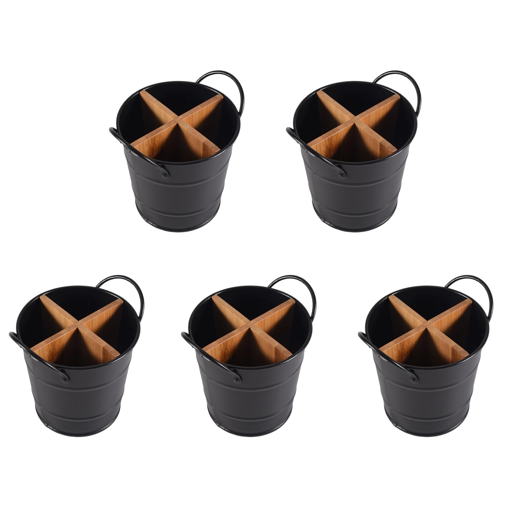 Vjsujehgy 5X Cutlery Organizer Knife Stand Storage Holder Separate Spoon Fork Chopstick Kitchenware Cooking Tool Bucket Black