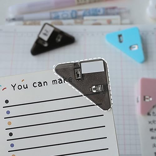 Vista 6 de 20 clips transparentes para esquina de libro, clip de esquina de papel triangular, protección de esquina para estudiantes, mujeres y hombres