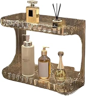 ZYMIADOU Estante doble PET para zonas húmedas, antideslizante, tamaño portátil en diferentes habitaciones, estante de al...